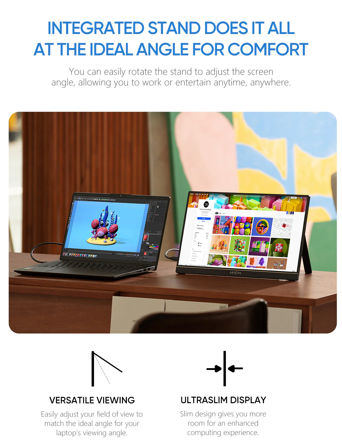 Arzopa A1 Travel Monitor | 15.6” FHD 1080P Display